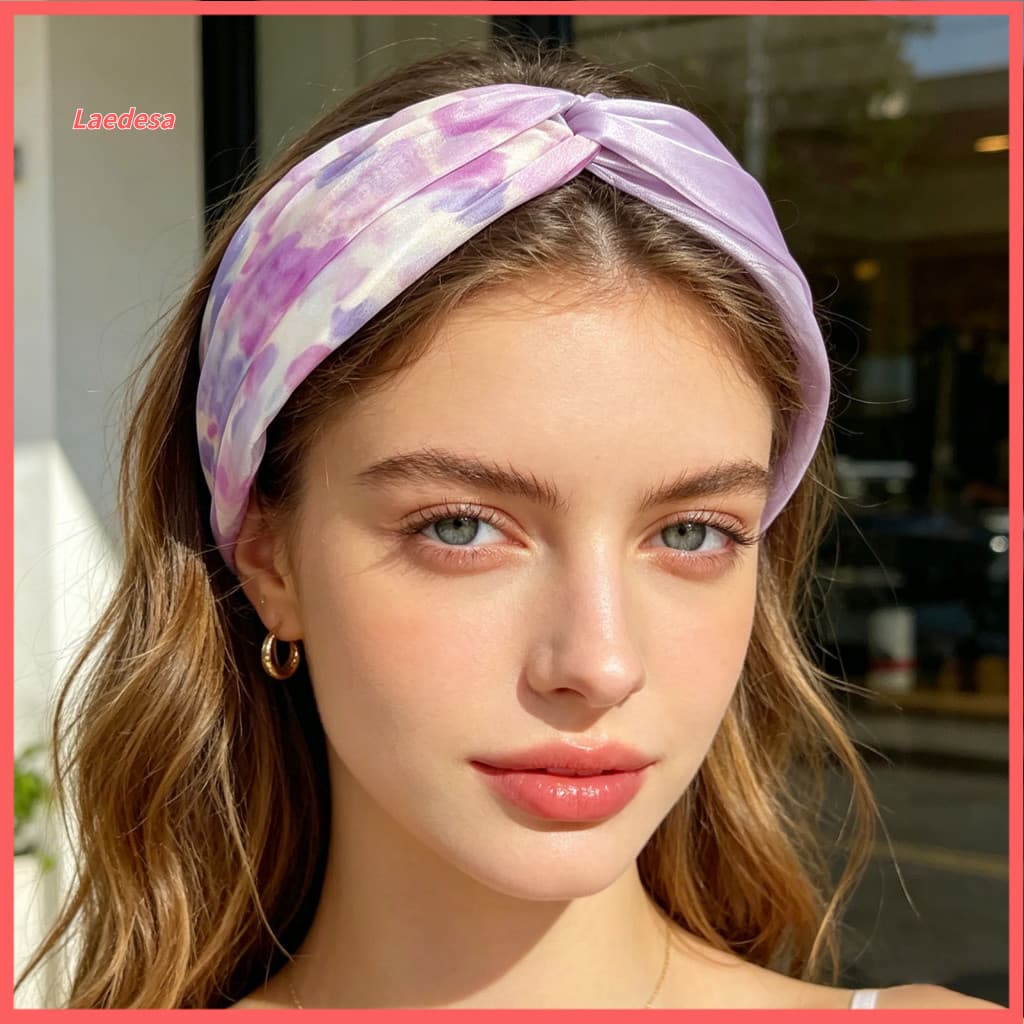 No Strangulation Headband Knot 2pcs Women Tie-dye Headbands Wide Hair Hoop Lightweight Stretchy Fabric Hairbands Stylish