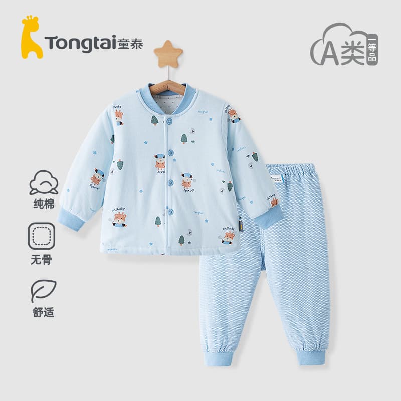 Tongtai bebê acolchoado jaqueta inverno engrossado terno quente masculino feminino bebê gola alta acolchoado jaqueta de