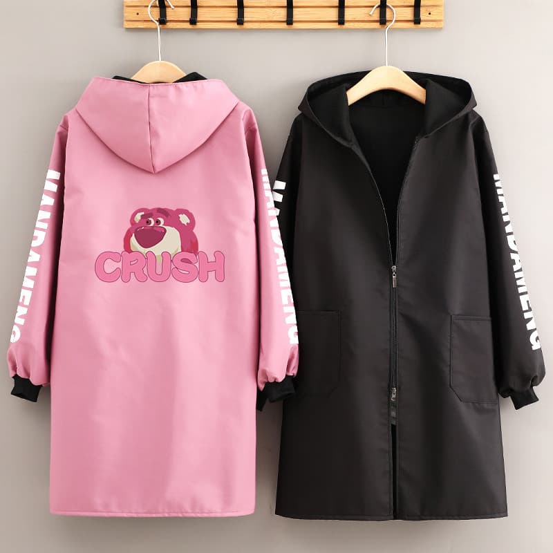 Blusa de lã feminina 2025 novo estilo impermeável avental de manga comprida à prova de óleo trabalho dedicado roupas de