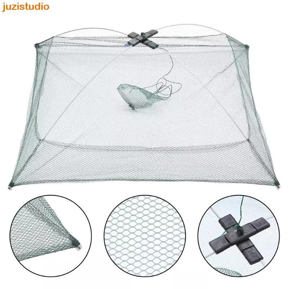 JUZISTUDIO Gaiola De Camarão Utensílios De Pesca Caranguejo Peixe Minnow Armadilha Rede De Fundição De Nylon