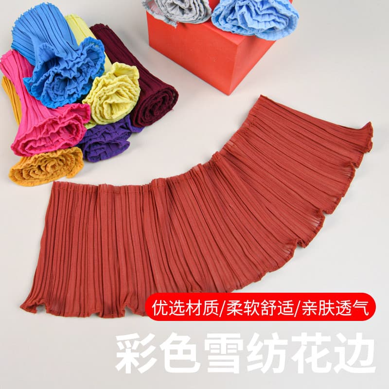 Acessórios de renda de Chiffon saia manguito borda decote renda borda decoração plissada tira de pano de renda diy artes