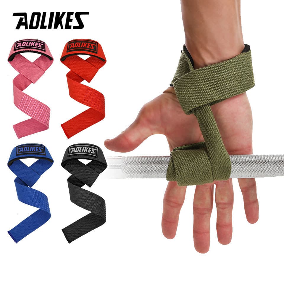 AOLIKES 1 Par De Alça Antiderrapante Para Halteres , Levantamento De Peso , Equipamentos De Fitness , Tiras Envoltórias