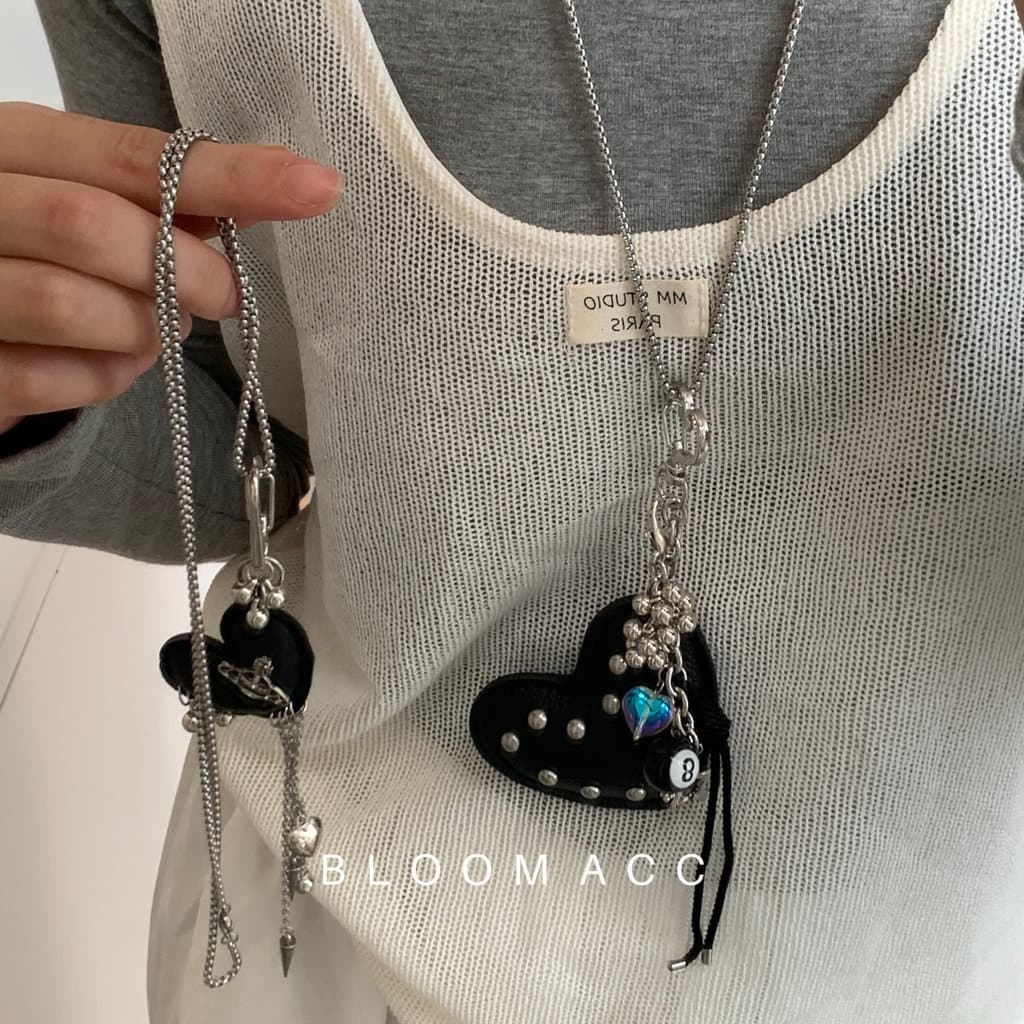 colar femenino colar aço inoxidável Coreano coreano ins estilo preto amor pingente colar feminino nicho High-End elega