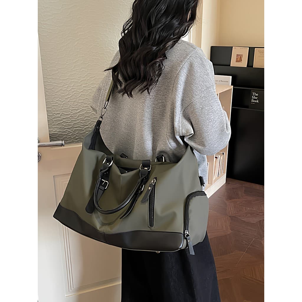 Retro novo estilo saco de viagem grande capacidade portátil saco do mensageiro feminino de curta distância viagem de neg