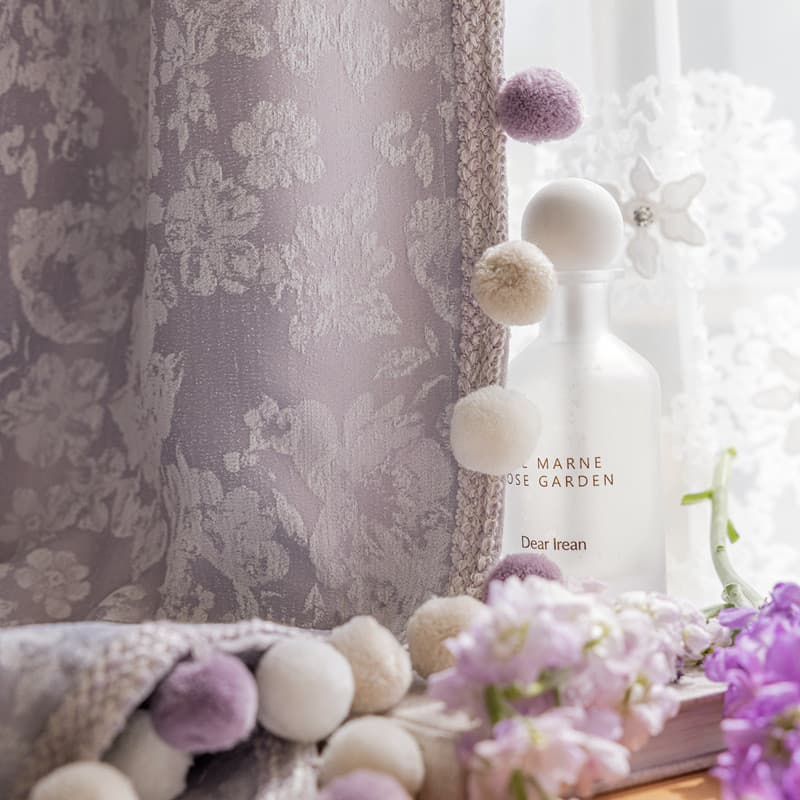 Estilo creme francês luz luxo Chenille Jacquard sala de estar quarto cor sólida sombreamento isolamento térmico sombra p