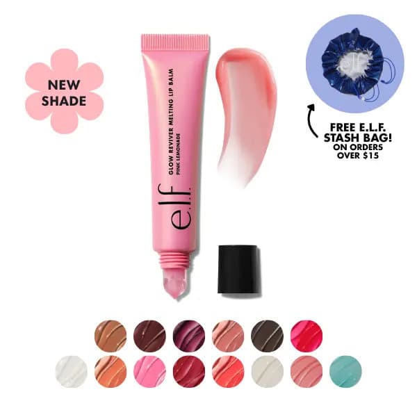e.l.f. Bálsamo Labial Glow Reviver, Bálsamo Labial Hidratante com Brilho Intenso e Cor Modulável 15,4mL L1RA