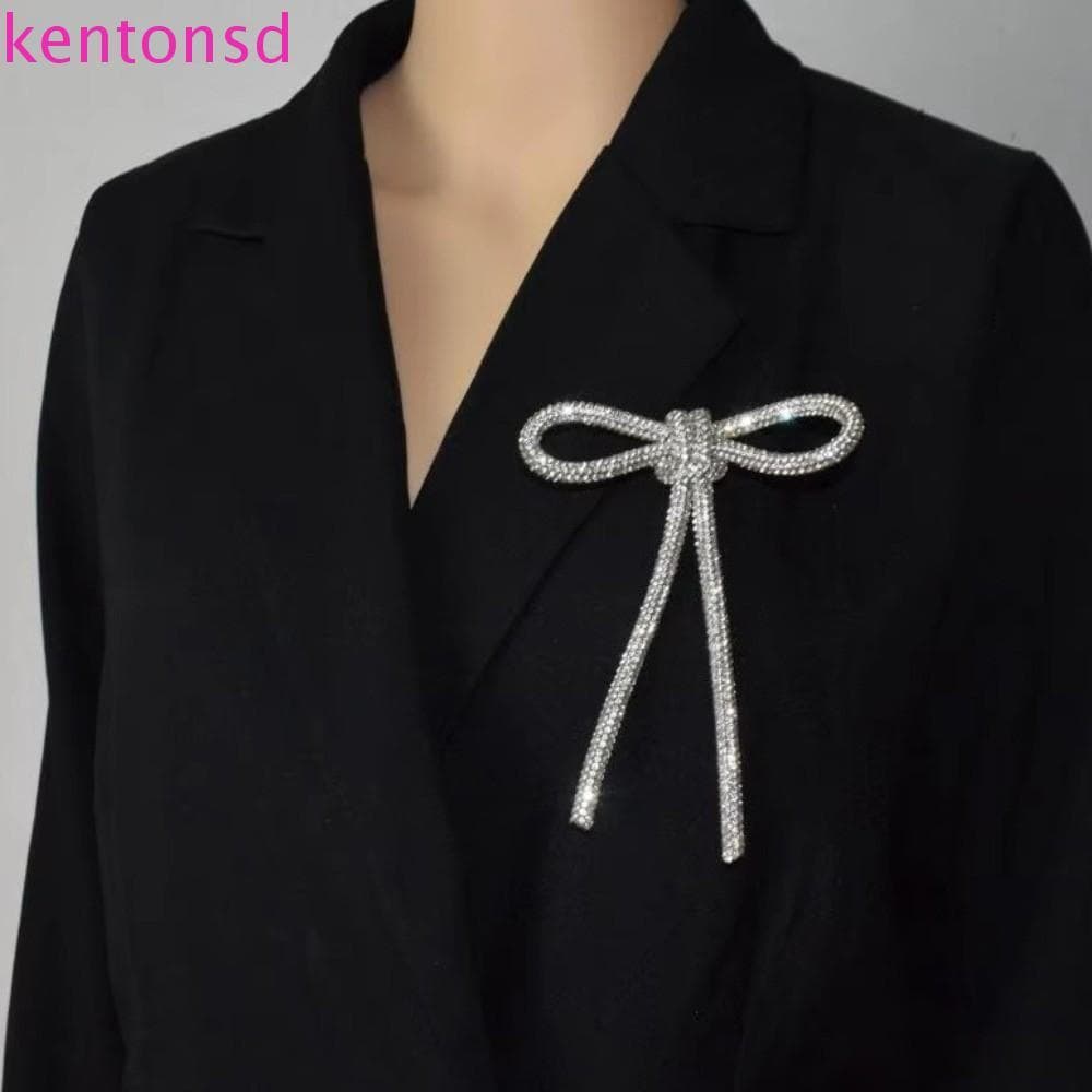 Pino De Strass KENTONSD , Broches Elegantes E Requintados De Arco De Cristal , Acessórios De Terno De Moda Brilhantes