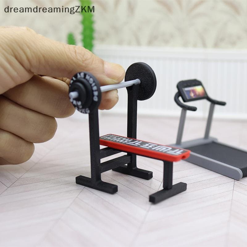 [Dreaming] 1 Peça Mini Casa De Boneca DIY Esteira Decoração Cama De Levantamento De Peso Deitado Barra Modelo 1 : 12 Bon
