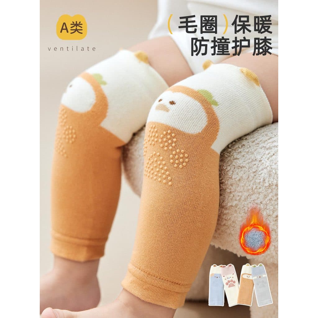 Joelheiras do bebê inverno engrossado Leggings do bebê rastejando Anti-deslizamento Terry joelheiras tubo alto meias cri