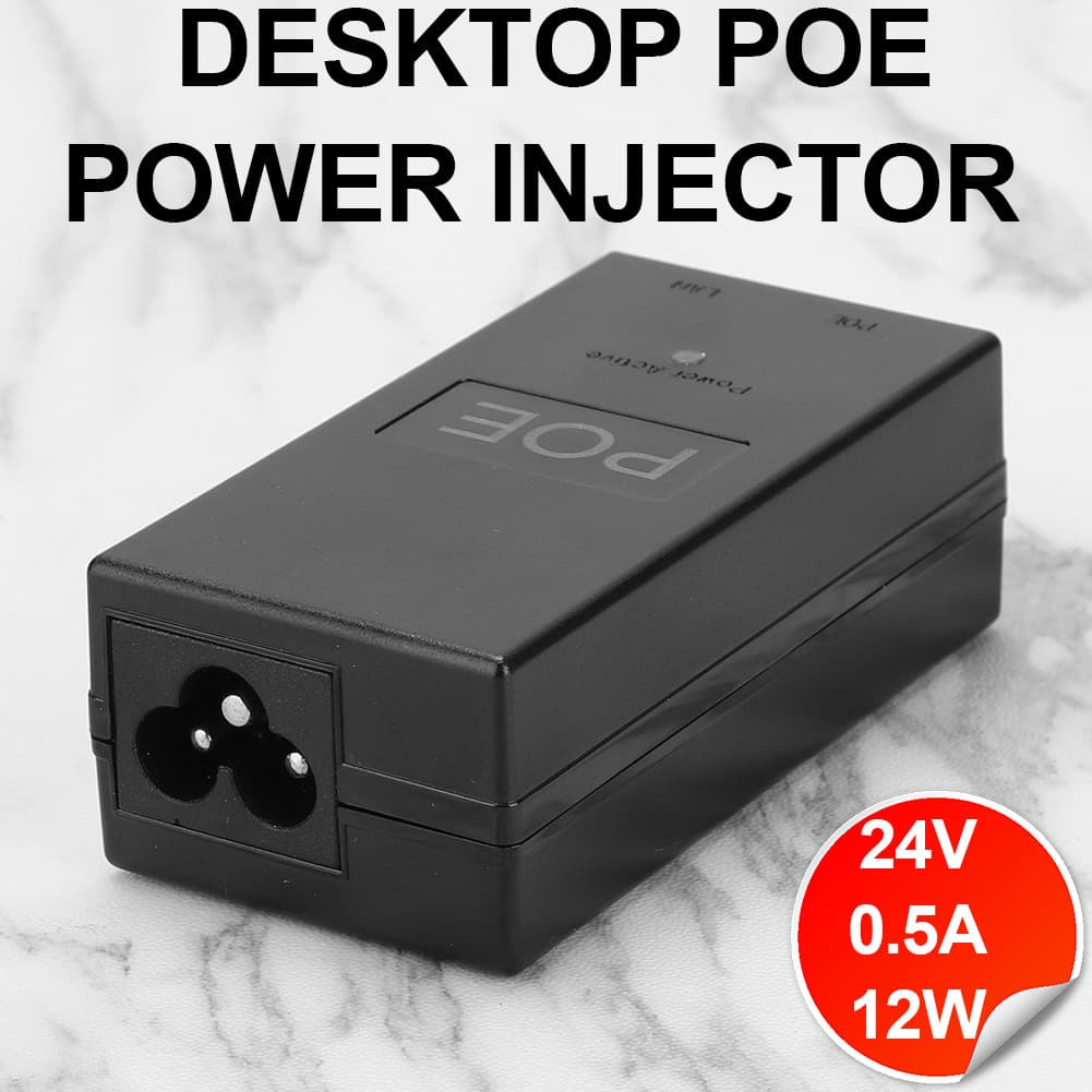 24V 0.5A 24W Desktop POE Injetor De Energia Adaptador Ethernet Prático Simples Fonte De Alimentação Vigilância CCTV [cov