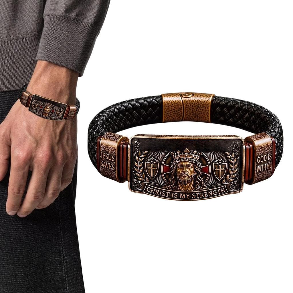 Pulseira Religiosa Para Homens Ajustável Confortável Inspirador De Pulso Cristã haruamy