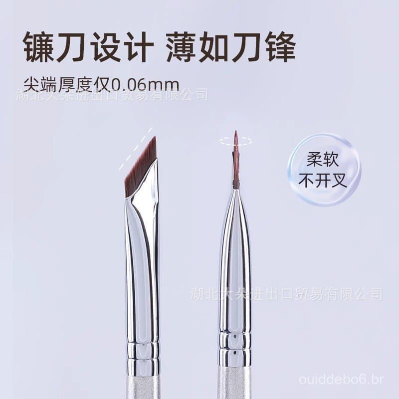 Pincel de Delineador com Lâmina Angulada Guo Xiaoniu Rose Gold 339, Pincel Ultra-Fino para Pálpebras, Pincel Angulado pa