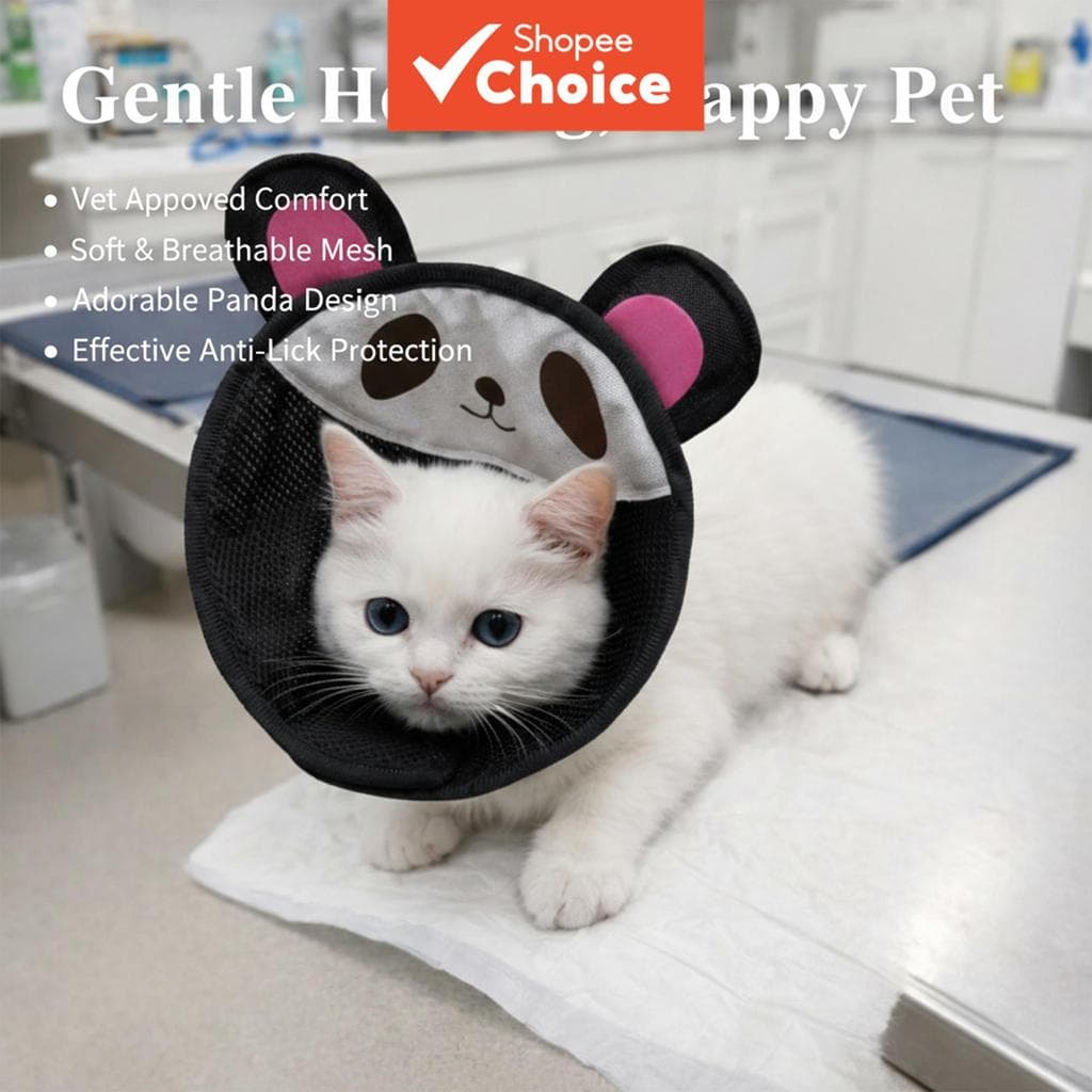 Capa de malha respirável protetora para pets, coleira Elizabeth antilambida para gatos, coleira macia pós-cirúrgica ant