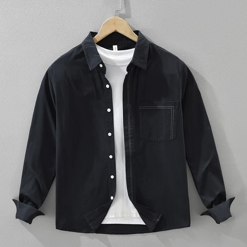 Japonês Retro novo estilo camisa de manga comprida lapela masculina Casual solto jaqueta superior primavera outono camis
