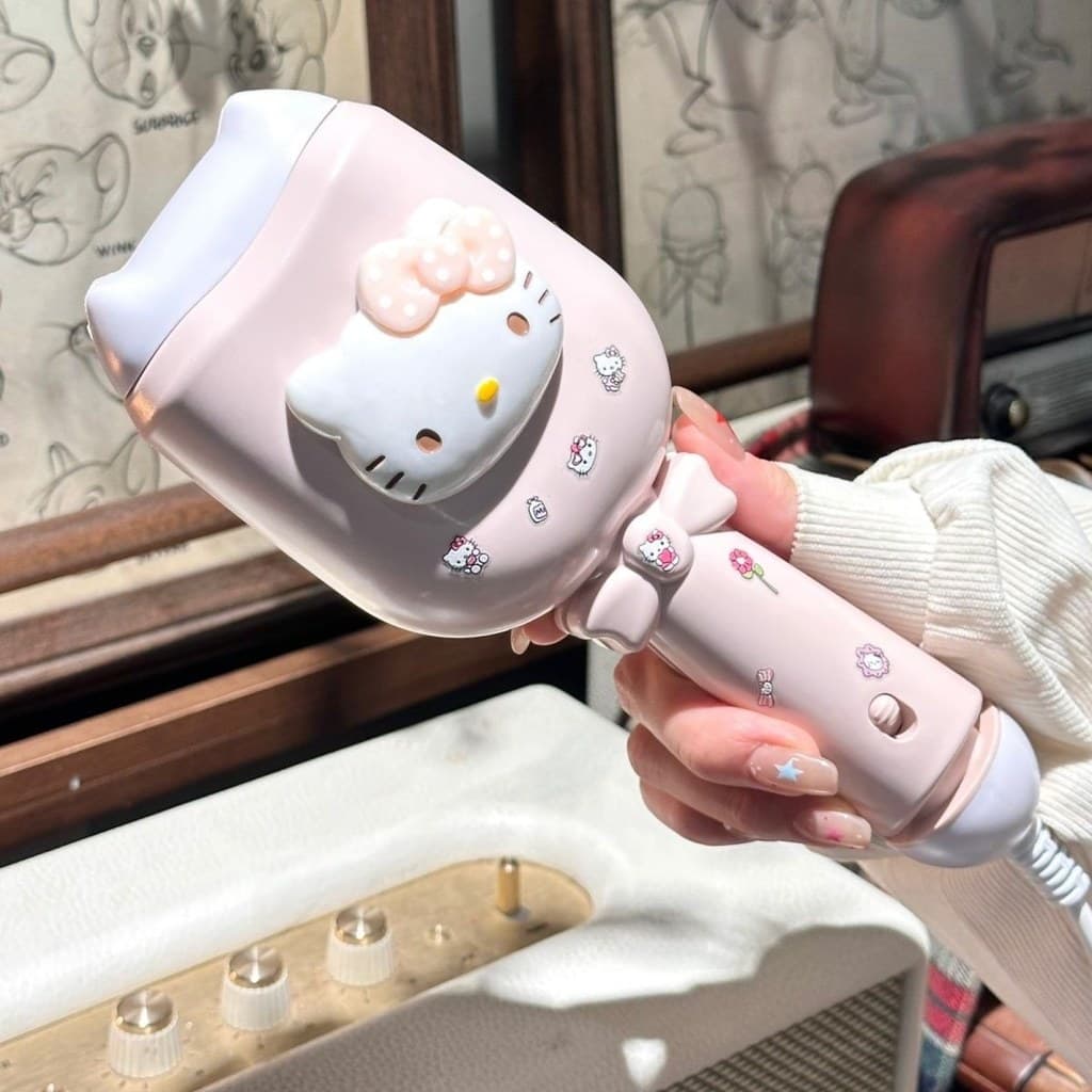 Hello Kitty Garra Ovo Rolo Curling Iron Menina Portátil Modelador de Cabelo Francês 32mm Amor