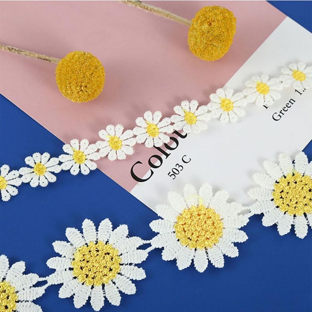 Suprimentos De Costura Pequena Flor Amarela Decoração Criativa Fita Artesanal De 1 Jarda