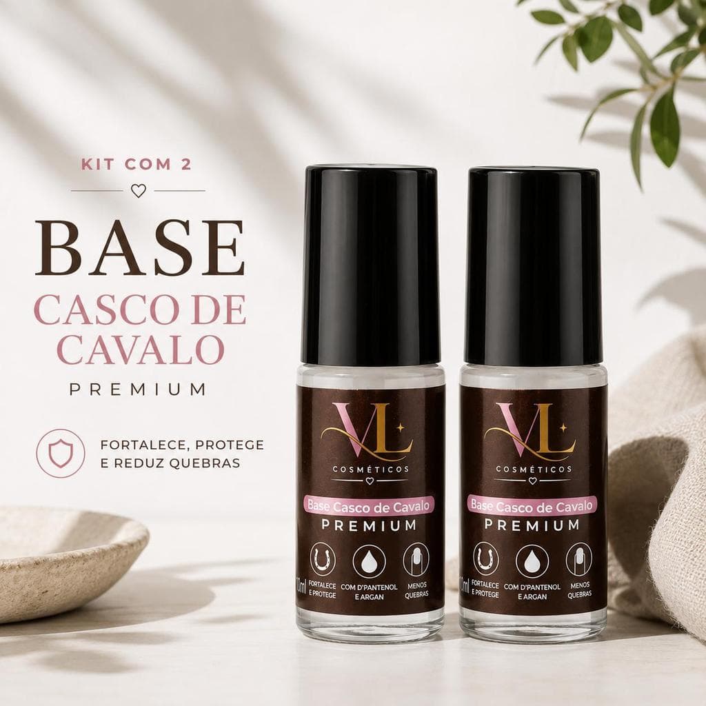 KIT 2 BASE CASCO DE CAVALO - LINHA PREMIUM V&L COSMETICOS