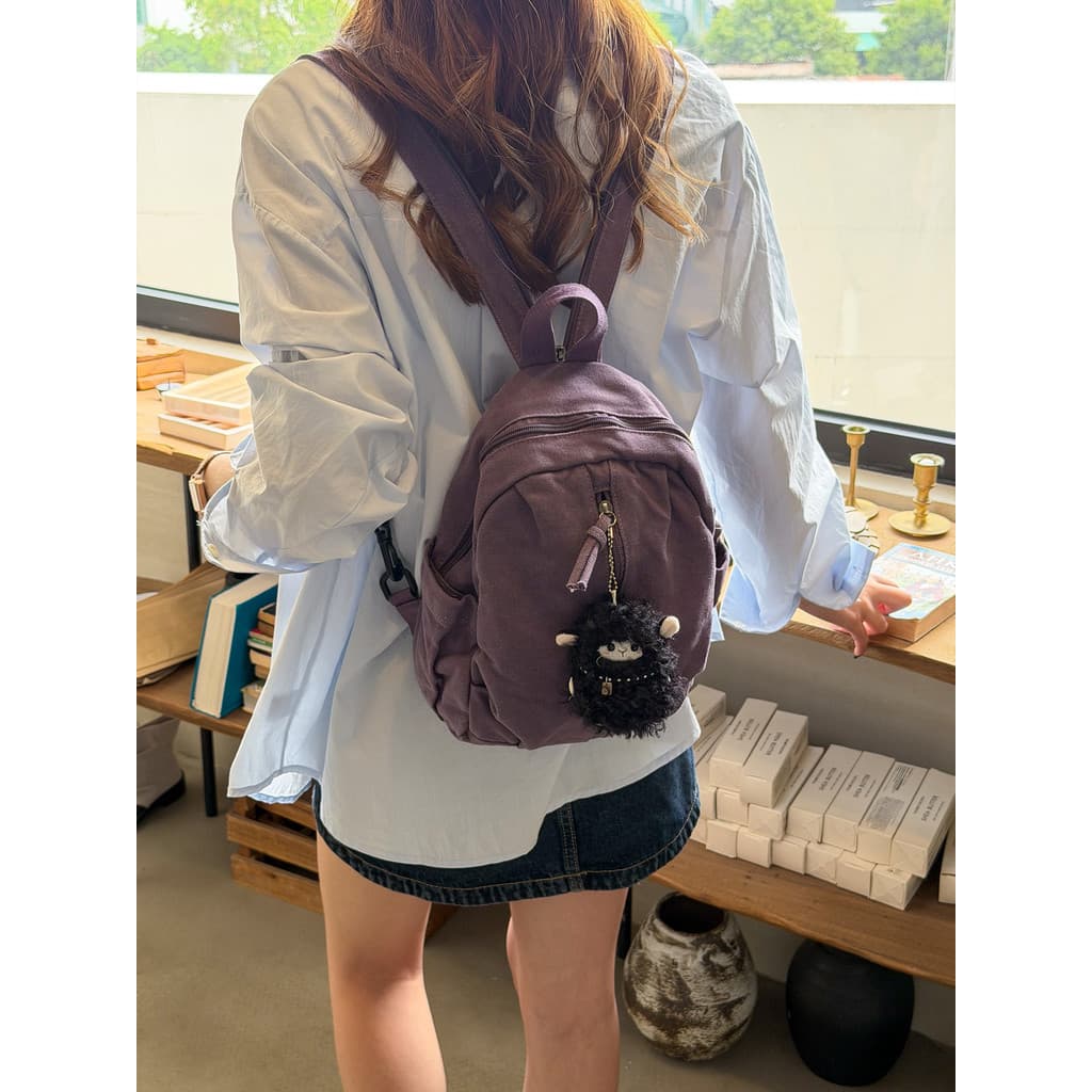 Lona pequena mochila feminina nicho nostálgico Retro Casual esportes ao ar livre saco de peito Multi-Purpose Commuter ún