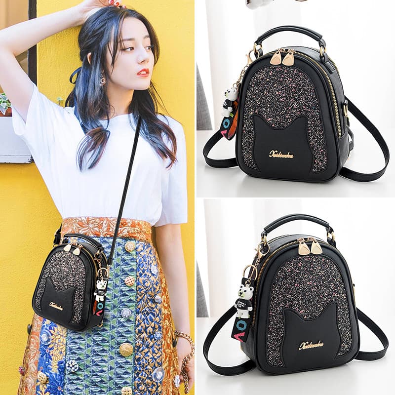 Mochila multifuncional de um ombro feminina verão dupla utilização bolsa feminina moda All-Match Mini mochila versão cor