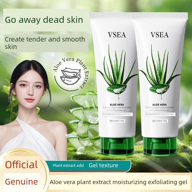 Gel esfoliante Natural genuíno de Aloe Vera, limpeza profunda, encolher poros, sujeira, pele morta, Facial