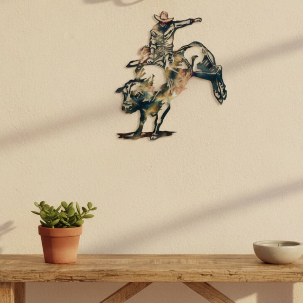 Decoração De Parede De Cowboy , Metal Interna Para Fãs De Rodeio , Sala De Estar , Entrada