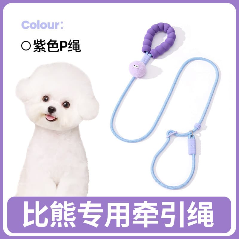 Coleira dedicada Bichon para treinamento de cães pequenos, coleira de corda à prova de explosão para cães pequenos, nece