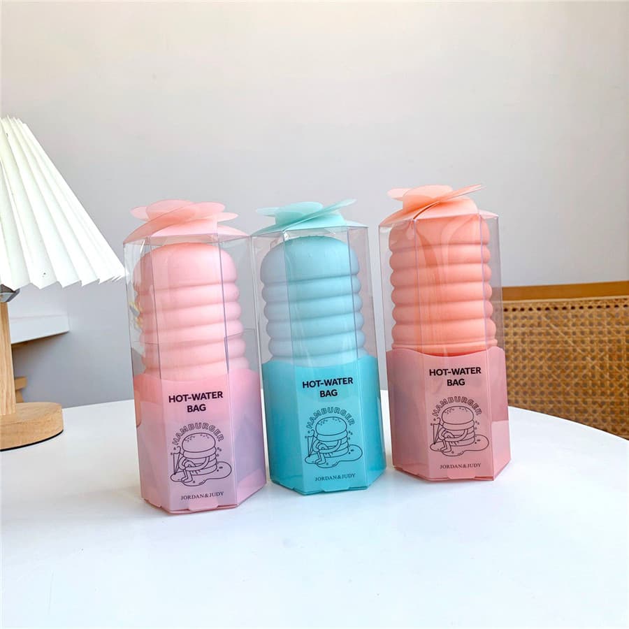 Forma de hambúrguer Silicone saco de água quente injeção de água das crianças mão mais quente saco de água quente à prov