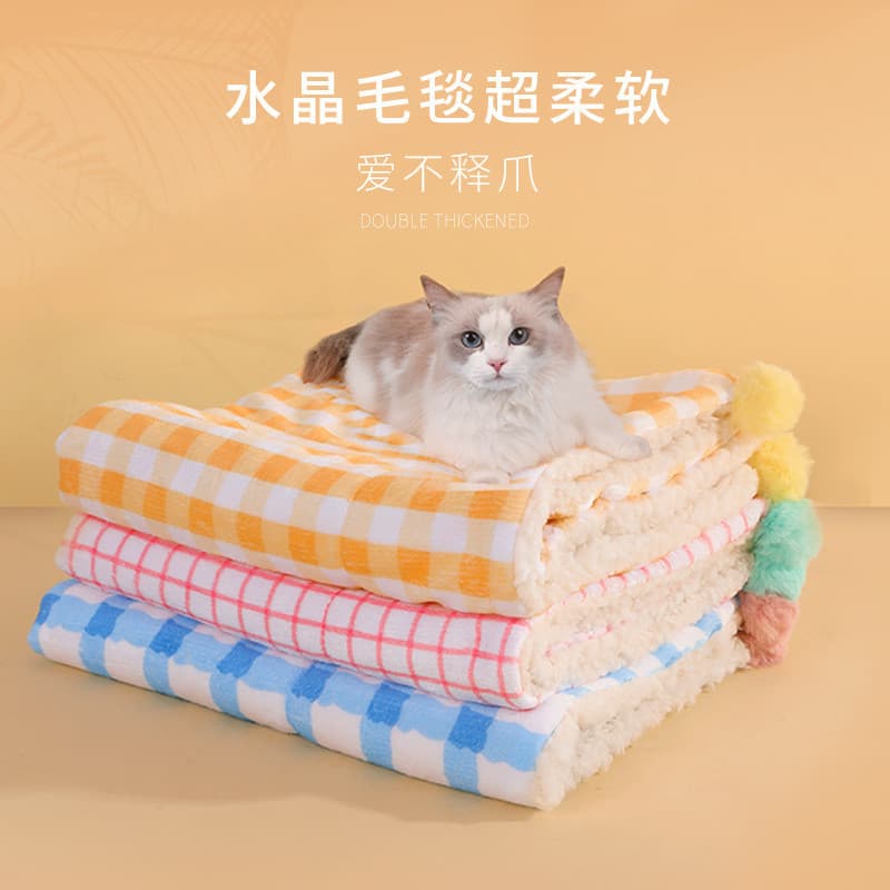 Grosso cordeiro velo outono inverno cão bonito urso dos desenhos animados cobertor para animais de estimação gato colcha