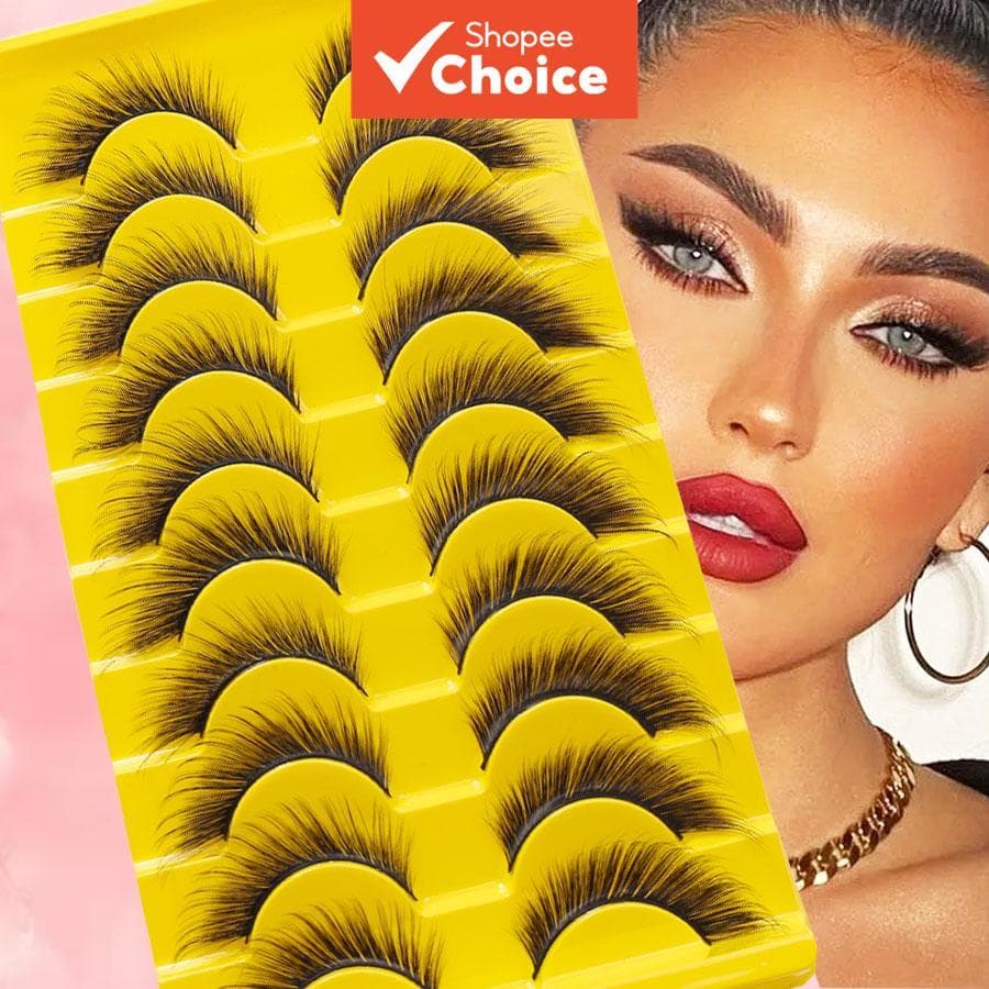 Mango Eye 3D Cílios Postiços Completos 10 Pares , Volume Espessado Estendido Efeito Cauda Natural