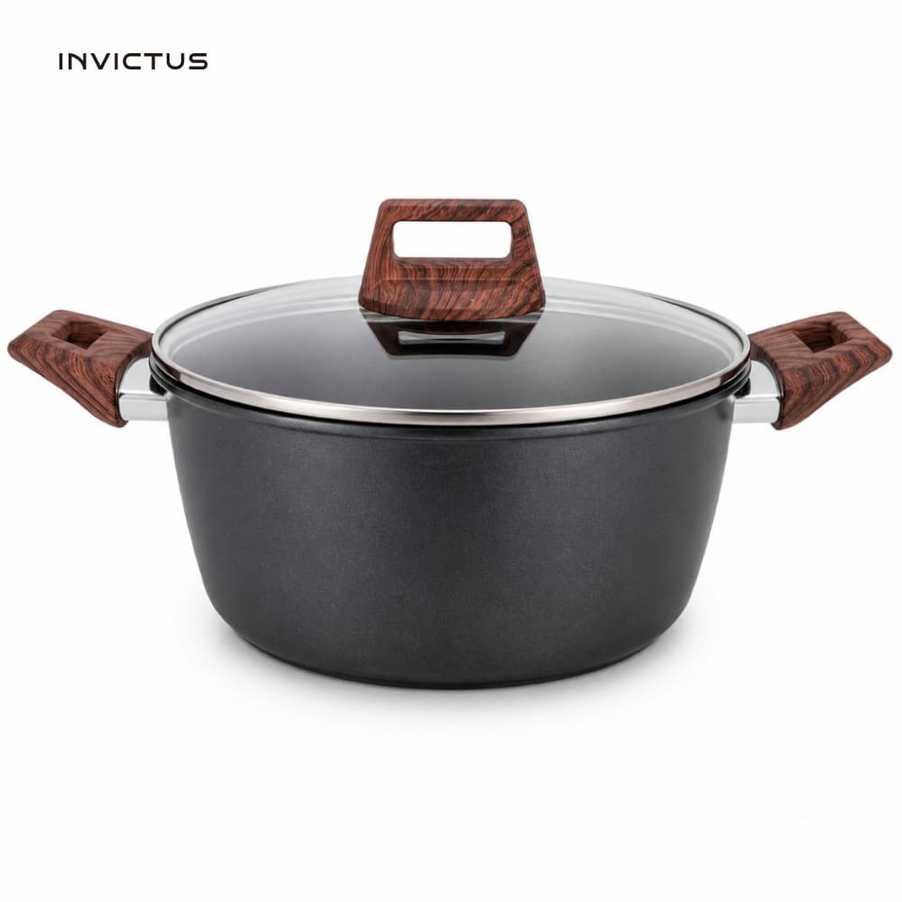 Panela Antiaderente Caçarola 26cm C/ Tampa de Vidro Indução Gás e Elétrico