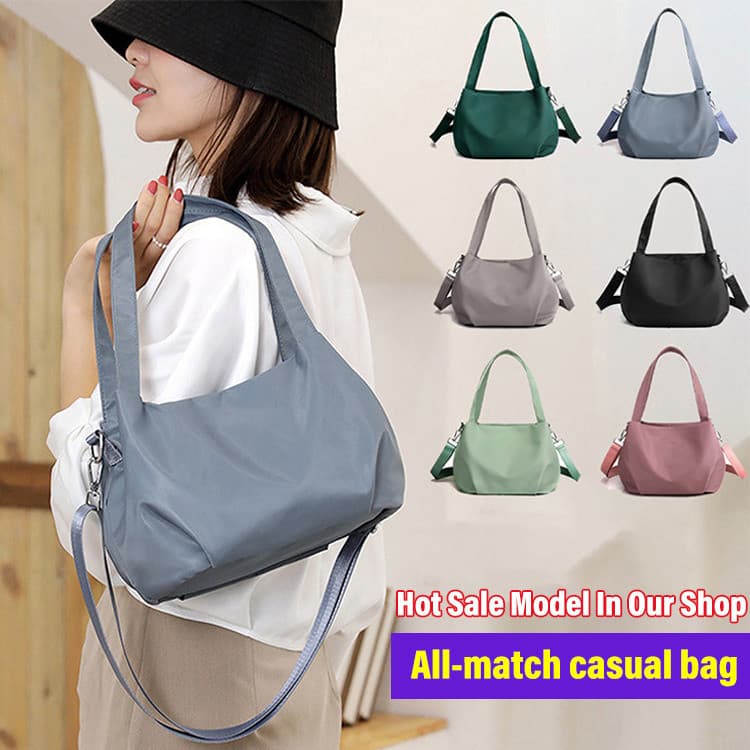 [Moda Nylon] Bolsa De Ombro Feminina De Grande Capacidade Para Uso Diário