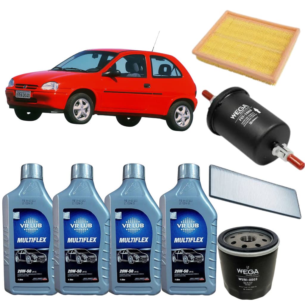 KIT TROCA DE ÓLEO + TODOS OS FILTROS  CORSA "B" CORSINHA 1994 A 2002 (Escolha o Kit) - Auto Express