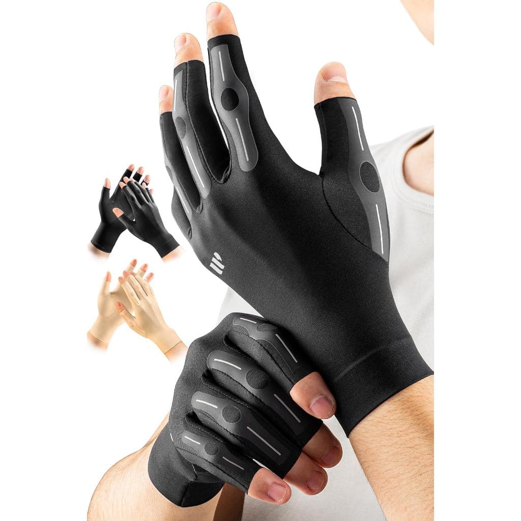 Luvas de Compressão para Artrite para Mulheres e Homens com Design de Pressão Graduada para Alívio da Dor, Abertura para