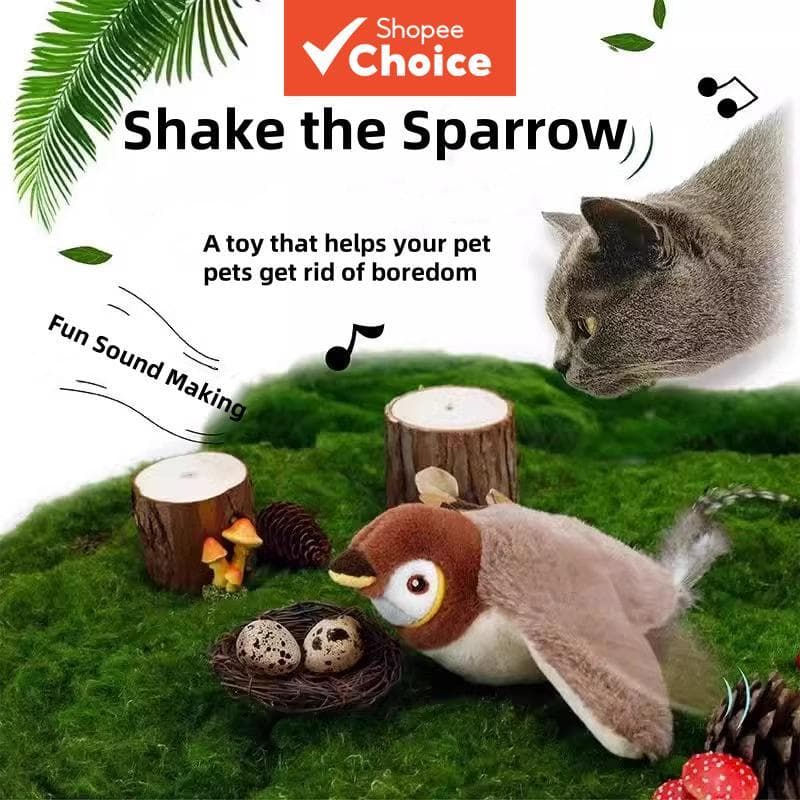 Brinquedos de pelúcia resistentes a mordidas para pets, brinquedos elétricos de pássaros para gatos, brinquedos de
