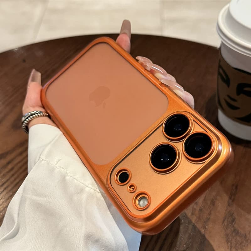 Adequado para iPhone17 capa de telefone semitransparente fosca galvanoplastia Apple 16ProMax filme de lente com tudo inc