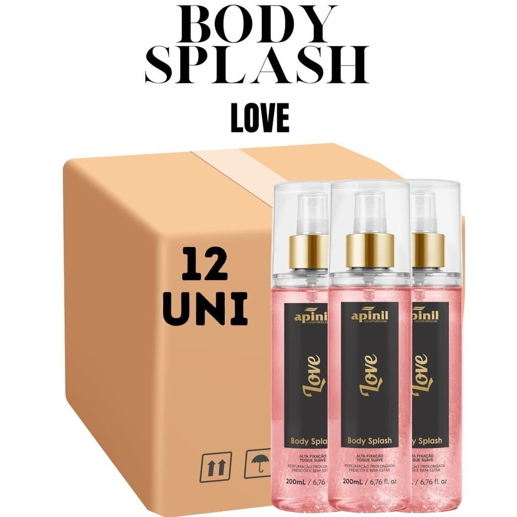 Kit 12 Unidades Body Splash Love Apinil 200ML (Campanha)