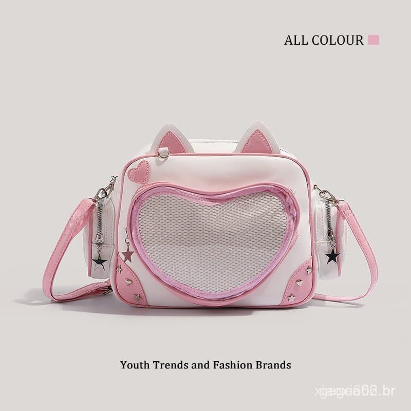 Mochila Versátil Feminina, Gato Mecânico Fofo, Itabag de Anime Japonês, Mochila Ita Bag, Mochila Escolar Y2K, Ita Bag Ja