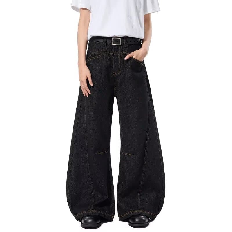 Estilo Hong Kong na moda masculina verão novo estilo 2026 carta única Jeans Hip Hop ins na moda High Street na moda rufi