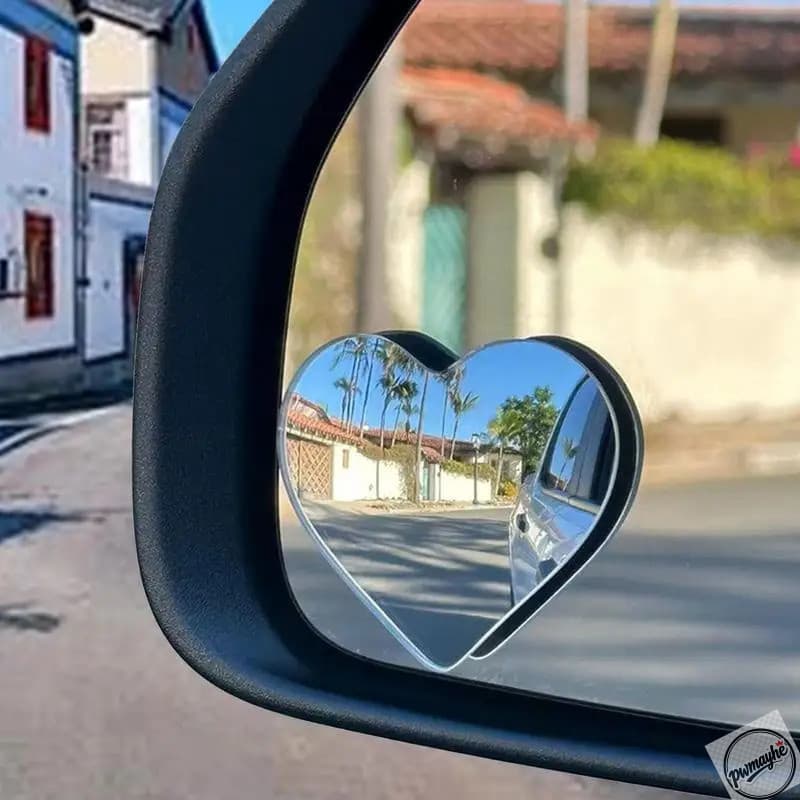 2 Peças de Espelhos Retrovisores Laterais em Forma de Coração para Ponto Cego, Acessórios Auxiliares para Carro para pwm
