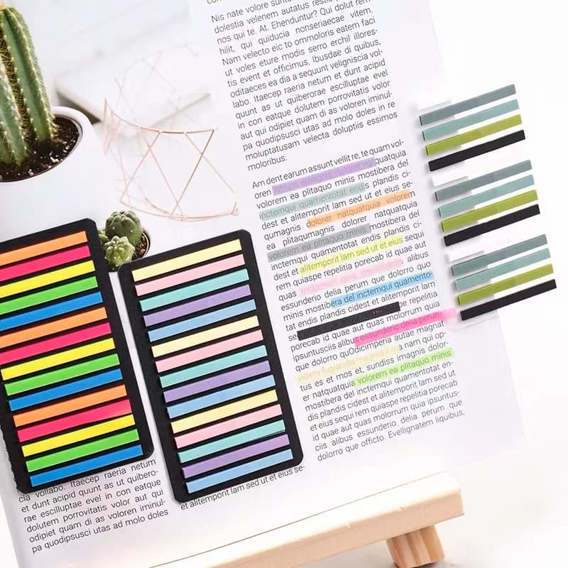 160Pcs Adesivos Coloridos Transparentes Índice Florescentes Bandeiras Nota Adesiva Papelaria Presentes Material Escolar
