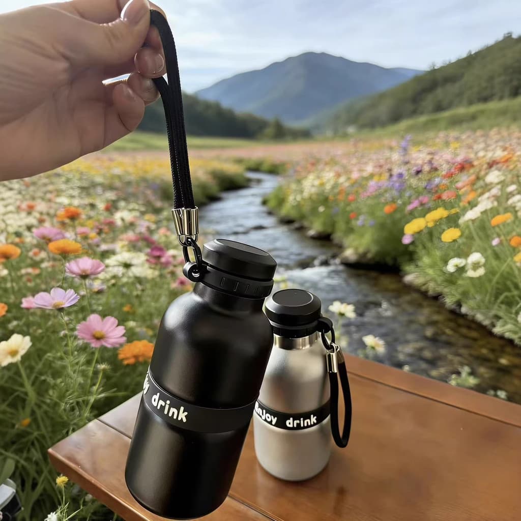 Novo estilo de copo térmico de aço inoxidável 316 de alta aparência, garrafa de esportes ao ar livre de 500ml, copo térm