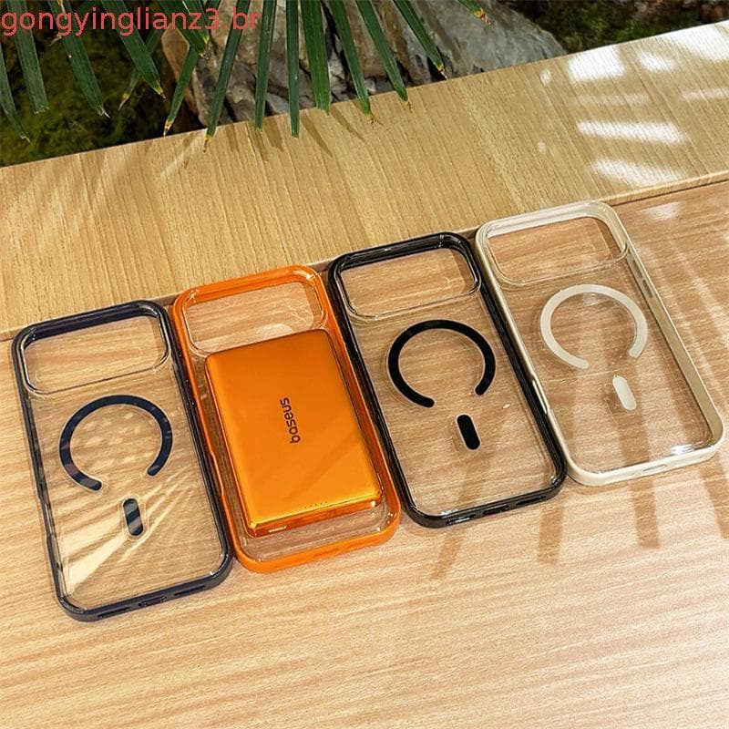 Airbag Silicone Líquido Acrílico Magnético Caso De Telefone Iphone17 Pro Max 16 15 14 13 12 Embalagem Para IPhone Macio