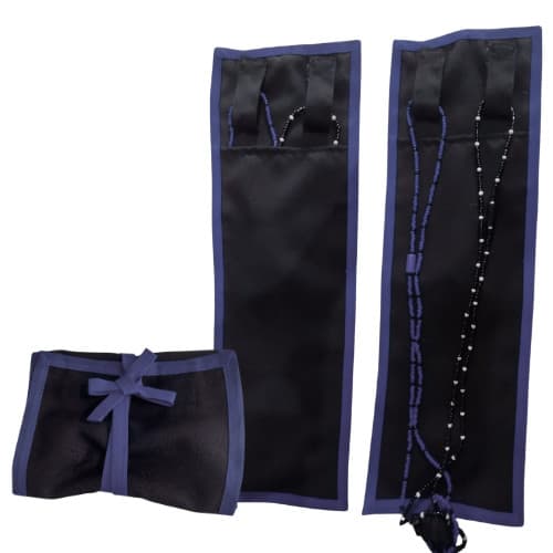 Saco Porta Guias PRETO COM  AZUL MARINHO  Bolsa Porta Guia Exu é o Orixá Umbanda Candomblé