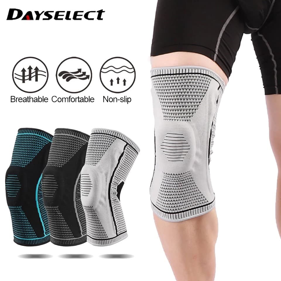 DAYSELECT 1 Peça De Silicone Acolchoado Basquete Elástico Fitness Corrida Vôlei Tennil Joelheira