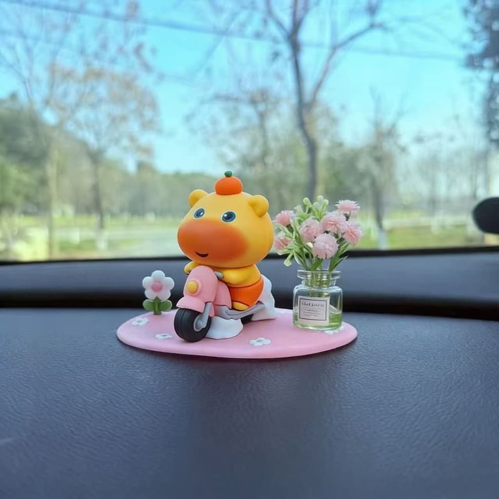 Tapete antiderrapante, pequeno acessório para painel, golfinho de desenho animado fofo, decoração interior de carro, est