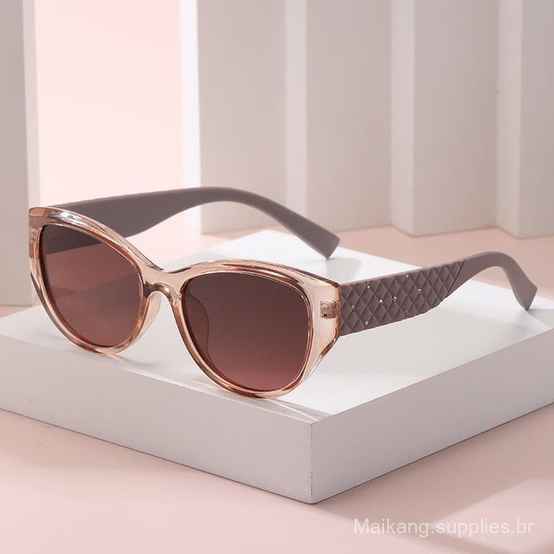 Óculos de sol femininos de novo estilo, óculos de sol europeus e americanos da moda com proteção UV, lentes elásticas de