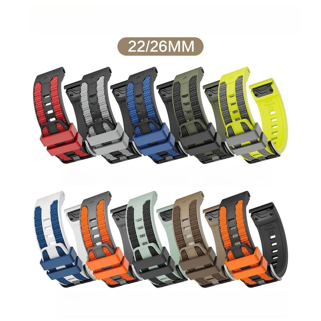 Pulseira De Relógio De Silicone Com Textura Tecida De Dois Tons Para Garmin Fenix8 47mm 51mm Fenix7X 7 6X 6 5X 5 Ajuste
