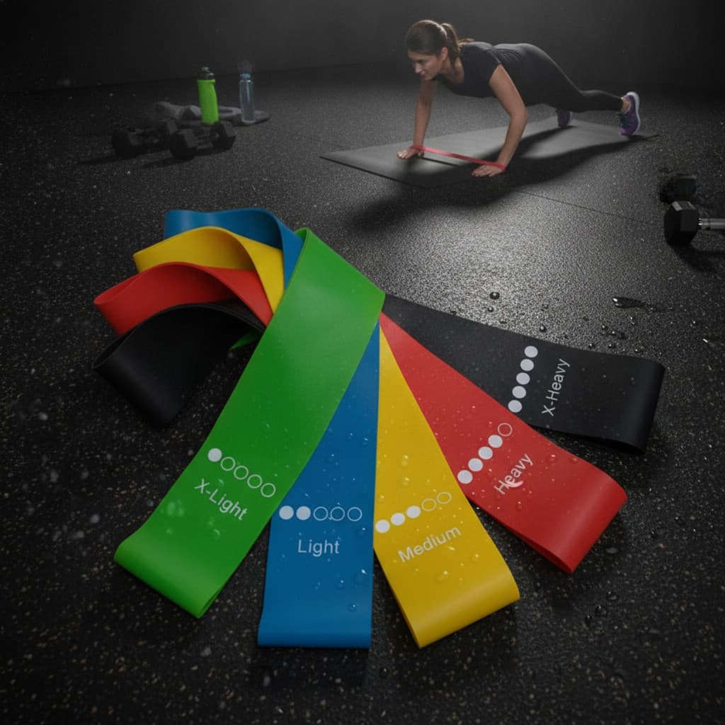 Kit Faixas Elásticas Mini Band Profissional 5 Níveis Resistência Látex Treino Fitness Musculaçã