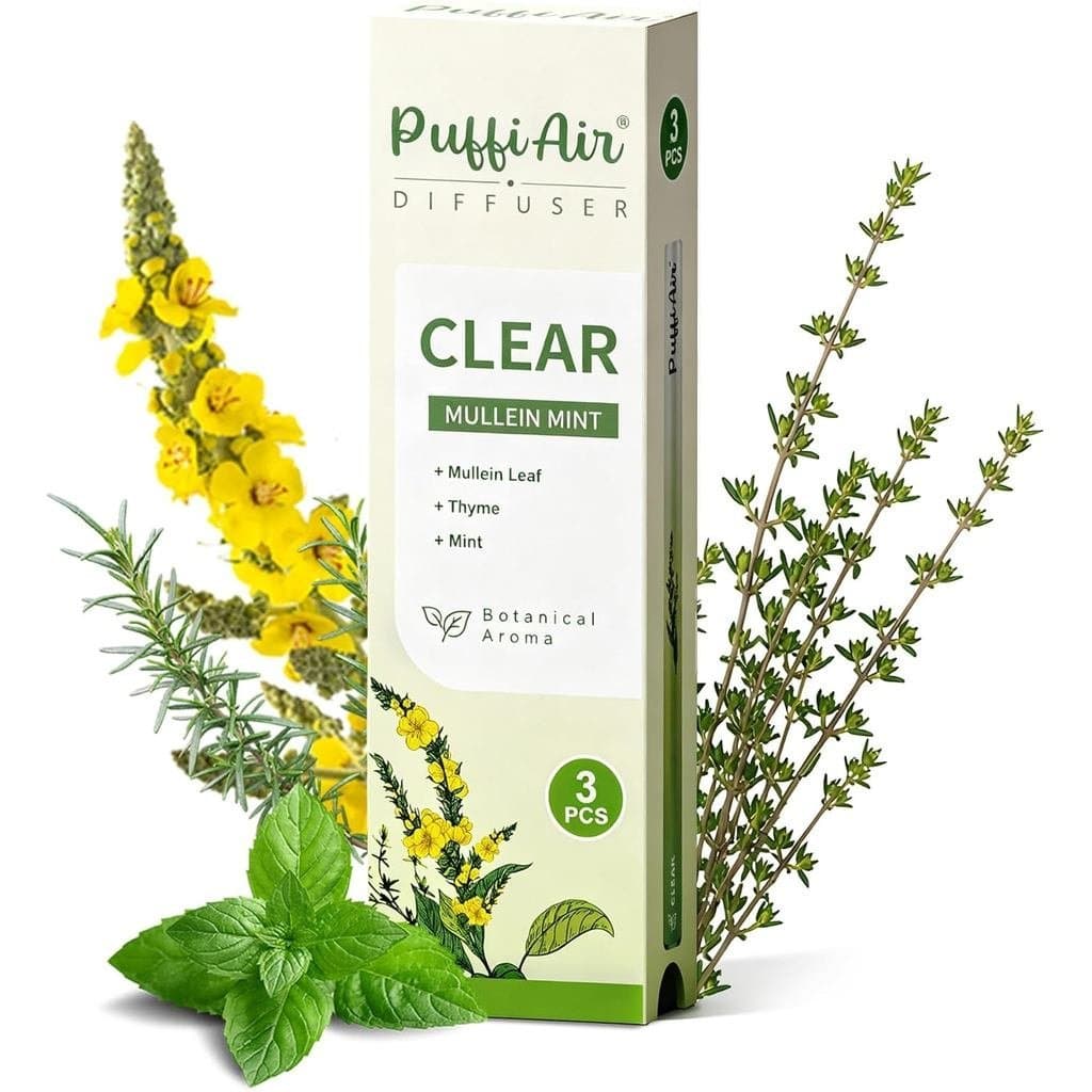 Conjunto de Bastões de Fragrância Botânica PUFFIAIR, Aroma Botânico de Verbasco, Tomilho e Menta à Base de Plantas, Aces