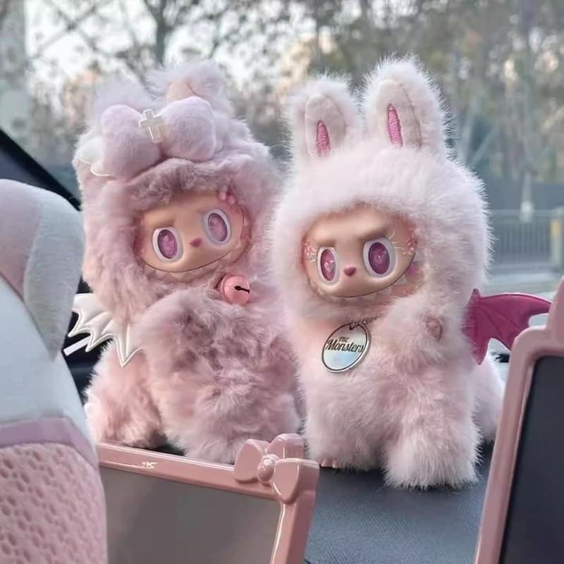 Labubu roupas de bebê anjo 17cm vinil boneca roupas pingente um dois três geração postura em pé substituição roupas arte